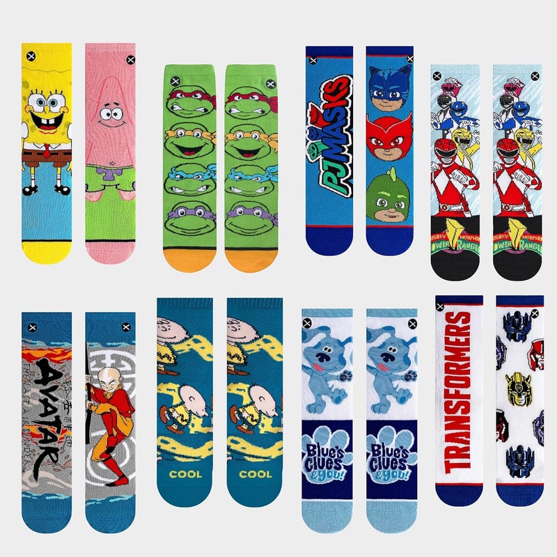 Odd Sox – Big Kids 8-Pack Novelty Themed Crew Socks Bundle-Shoe Sizes 3–5 –Soft, Comfortable, Great Durable Gift for Kids - Image 2